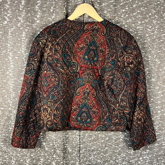 Vintage Retro Paisley Blazer with Gold Buttons - Picture 5 of 5